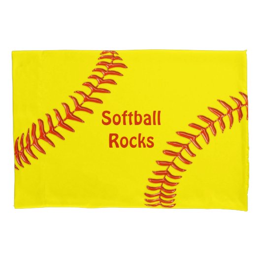 Gepersonaliseerd Hoesje met Softball Pillow, Softb Kussensloop (Voorkant)