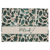 Gepersonaliseerd Holly Pattern Kerstmis Groot Cadeauzakje (Achterkant)