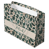 Gepersonaliseerd Holly Pattern Kerstmis Groot Cadeauzakje (Achterkant Gekanteld)