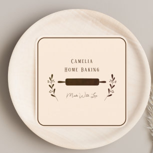 Gepersonaliseerd Home Bakkerij Chef Minimalist Bru Vierkante Visitekaartje