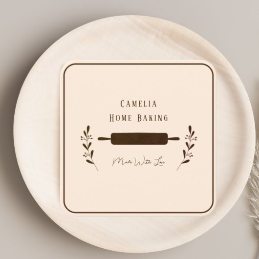 Gepersonaliseerd Home Bakkerij Chef Minimalist Bru Vierkante Visitekaartje