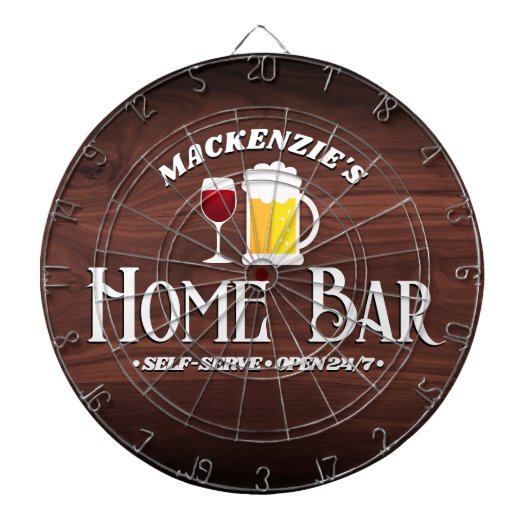 Gepersonaliseerd Home Bar Thema Dartbord (Voorkant)