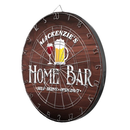 Gepersonaliseerd Home Bar Thema Dartbord (Voorkant Rechts)