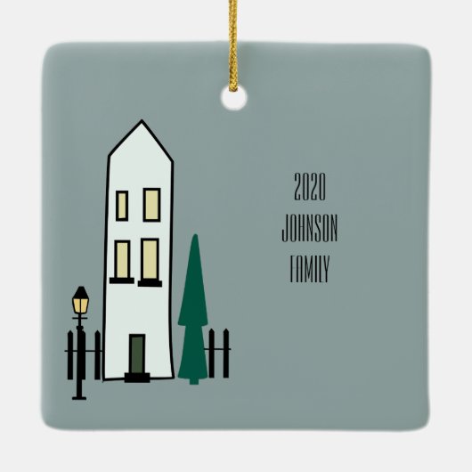 Gepersonaliseerd Home Kerstornament Keramisch Ornament (Achterkant)