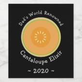 Gepersonaliseerd Homemade Cantaloupe Melon Wijn Etiket (Enkel label)