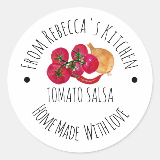 Gepersonaliseerd Homemade Salsa Canning-etiket Ronde Sticker (Voorkant)