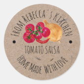Gepersonaliseerd Homemade Salsa Canning-etiket Ronde Sticker (Voorkant)