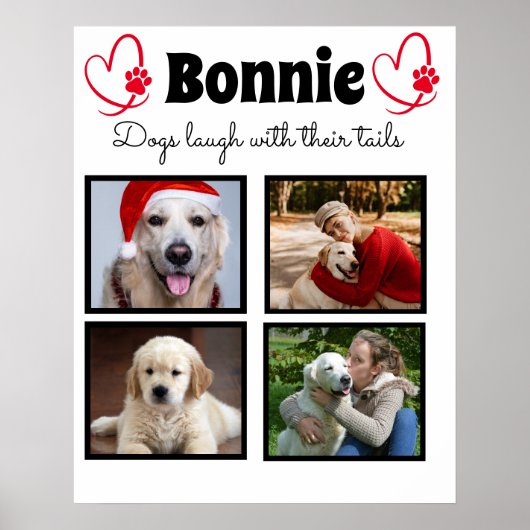 Gepersonaliseerd hond vier poster voor fotocollage (Voorkant)