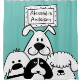 Gepersonaliseerd Hondenliefhebber Douchegordijn (Voorkant)