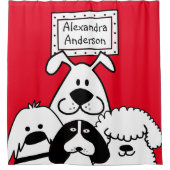 Gepersonaliseerd Hondenliefhebber Douchegordijn (Voorkant)