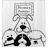 Gepersonaliseerd Hondenliefhebber Douchegordijn (Voorkant)