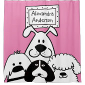 Gepersonaliseerd Hondenliefhebber Douchegordijn (Voorkant)