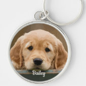 Gepersonaliseerd Hondenliefhebber Eenvoudige foto  Sleutelhanger (Voorkant)