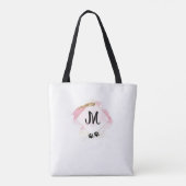 Gepersonaliseerd Hondenliefhebber Happy Place Pink Tote Bag (Achterkant)