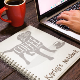 Gepersonaliseerd hondenliefhebber koffieliefhebber notitieboek