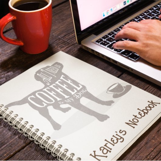 Gepersonaliseerd hondenliefhebber koffieliefhebber notitieboek