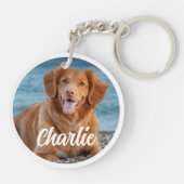 Gepersonaliseerd Hondenliefhebber Twee foto Pet Ke Sleutelhanger (Achterkant)