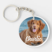 Gepersonaliseerd Hondenliefhebber Twee foto Pet Ke Sleutelhanger (Voorkant)