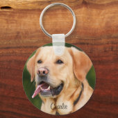 Gepersonaliseerd Hondenliefhebber van de Foto en v Sleutelhanger (Voorkant)