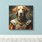 Gepersonaliseerd hondenportret: uw hond als ridder canvas afdruk (Insitu (Houten vloer))