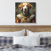 Gepersonaliseerd hondenportret: uw hond als ridder canvas afdruk (Insitu (Slaapkamer))