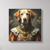 Gepersonaliseerd hondenportret: uw hond als ridder canvas afdruk (Voorkant)