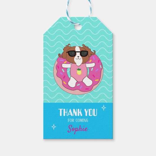 Gepersonaliseerd hondenzwembad Party Dank u Labels Cadeaulabel (Voorkant)