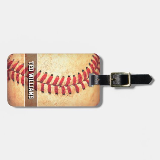 Gepersonaliseerd  honkbal bagagelabel (Voorkant horizontaal)