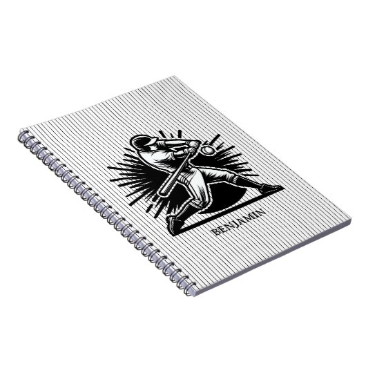 Gepersonaliseerd honkbal Batter Notitieboek (Rechterzijde)