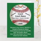 Gepersonaliseerd, Honkbal Coach Kaart, Kaart (Gele Bloem)