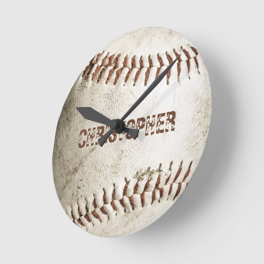 Gepersonaliseerd  honkbal ronde klok (Hoek)