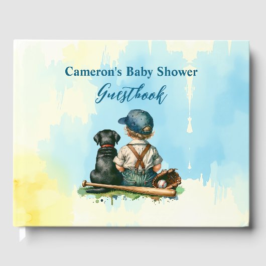 Gepersonaliseerd honkbal thema Baby shower Gastenboek (Voorkant)