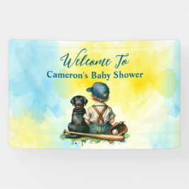 Gepersonaliseerd honkbal thema Baby shower Spandoek