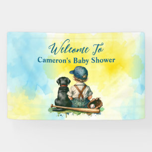 Gepersonaliseerd honkbal thema Baby shower Spandoek