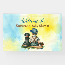 Gepersonaliseerd honkbal thema Baby shower Spandoek