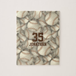 gepersonaliseerd honkbalsoftbalpatroon jongens mei legpuzzel