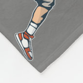 Gepersonaliseerd honkbalspeler naam nummer Grijs Fleece Deken (Hoek)