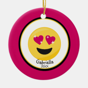 Gepersonaliseerd hoor Oyes Love Emoji Ornament