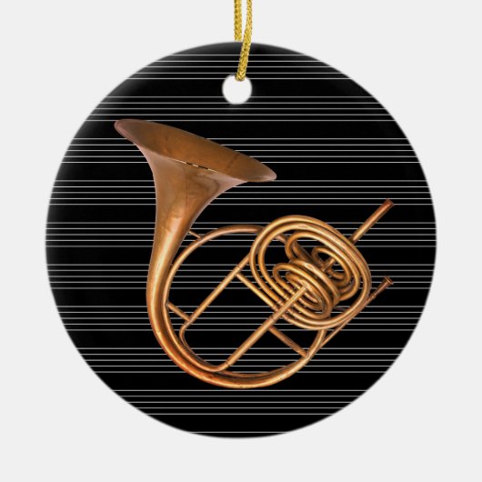 Gepersonaliseerd  hoorn muziekinstrument keramisch ornament (Voorkant)