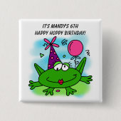 Gepersonaliseerd Hoppy Birthday Button (Voorkant)