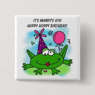 Gepersonaliseerd Hoppy Birthday Button