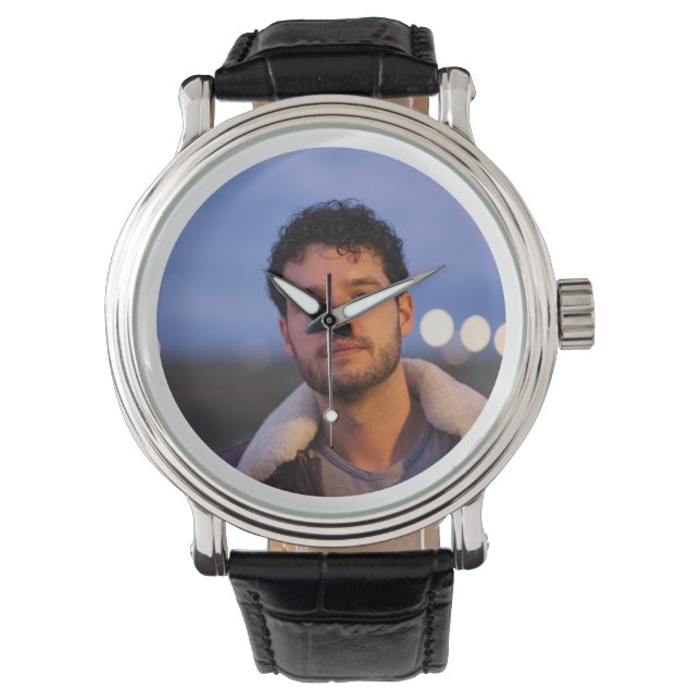 Gepersonaliseerd horloge met foto hem - aangepaste (Voorkant)
