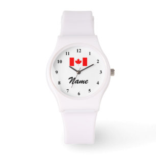 Gepersonaliseerd horloge met naam en Canadese vlag