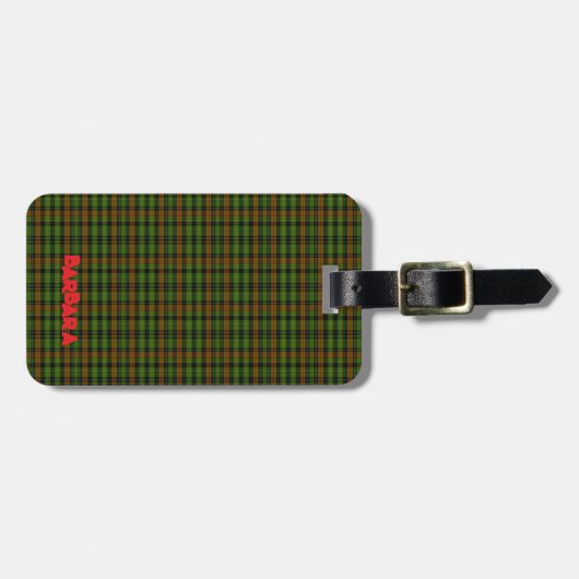 Gepersonaliseerd horloge Tartan Plaid Classic Blue Bagagelabel (Voorkant horizontaal)