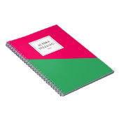 Gepersonaliseerd Hot Pink Green Custom Girly Moder Notitieboek (Rechterzijde)
