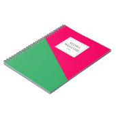 Gepersonaliseerd Hot Pink Green Custom Girly Moder Notitieboek (Linkerzijde)