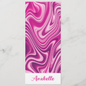 Gepersonaliseerd Hot Pink Liquid Marble Bladwijzer (Voorkant)