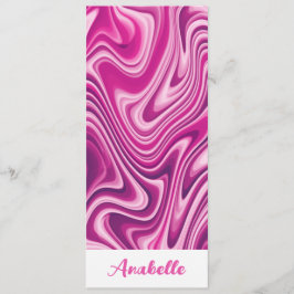 Gepersonaliseerd Hot Pink Liquid Marble Bladwijzer