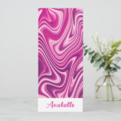 Gepersonaliseerd Hot Pink Liquid Marble Bladwijzer (Staand voorkant)