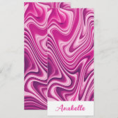 Gepersonaliseerd Hot Pink Liquid Marble Bladwijzer (Voorkant / Achterkant)
